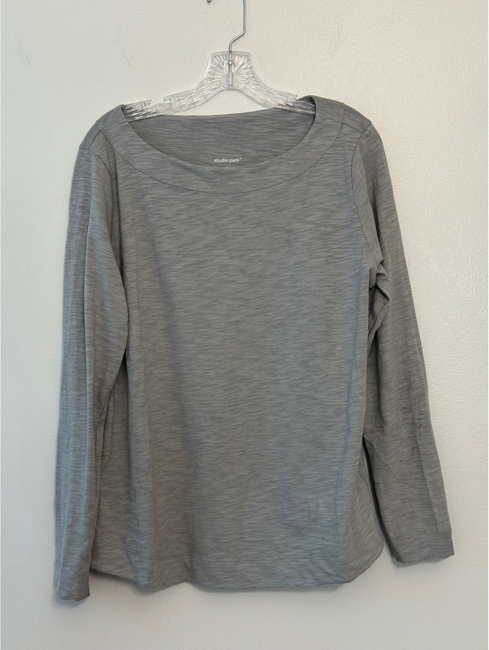 Studio Park Medium Gray Long Sleeve Cotton Shirt
